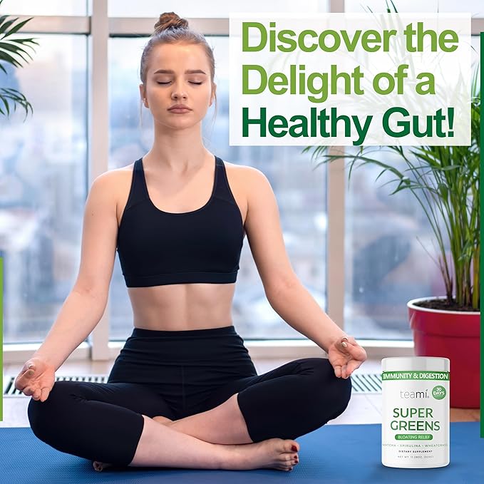Teami Organic Super Greens Powder for Immunity & Digestion, Non-GMO Greens Superfood Powder to Support Energy, 16 superfood Ingredients, Sugar-Free Veggie Powder for Juice & Smoothie, 32 Servings