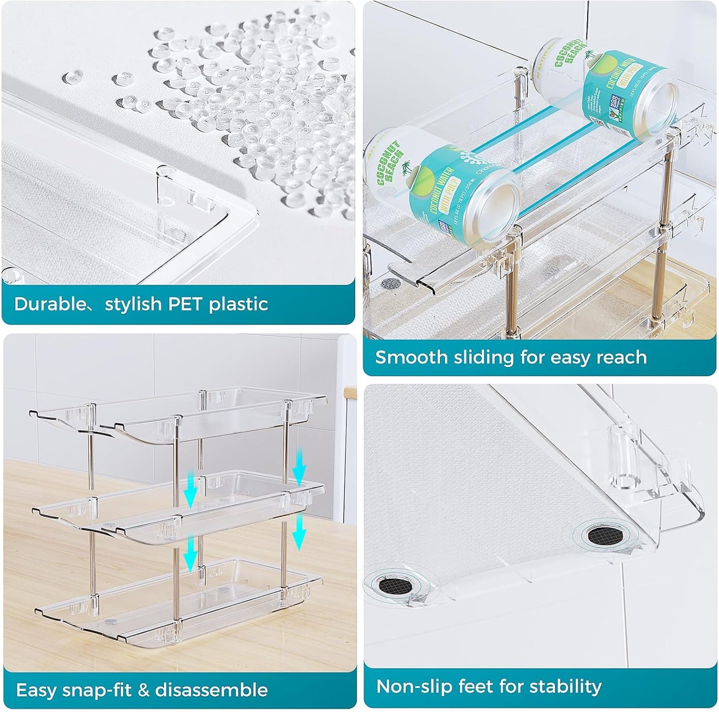 Can Organizer for Pantry, 3 Tiers Can Storage Rack, up to 36 Cans Food Holders for Fridge, Cabinet and Pantry Organization