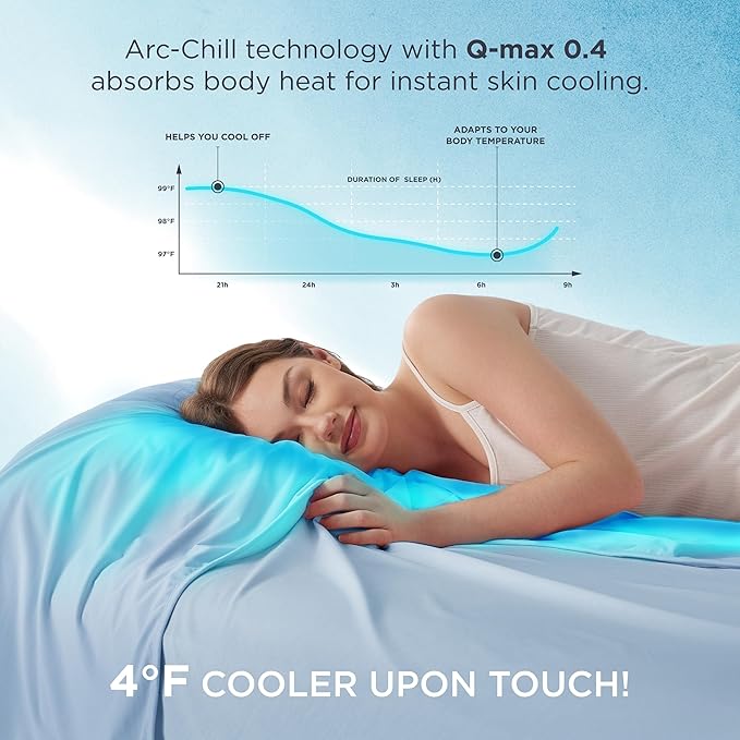 Bedsure Summer Cooling Blanket Queen Size for Hot Sleepers with Sports Mesh Design, Arc-Chill Q-Max 0.4 Lightweight Breathable Ice Cold Blanket for Night Sweats, 90 x 90 Inches, Mesh Blue