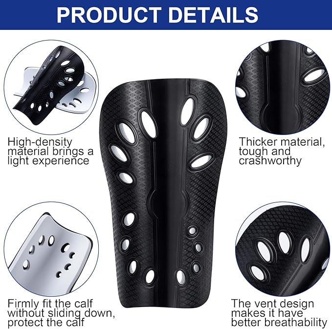 ANCIRS 2 Pair Soccer Shin Guards for Youth, Breathable Shin Guard Sleeves for Football Games, Protective EVA Cushion for Youth Men & Women