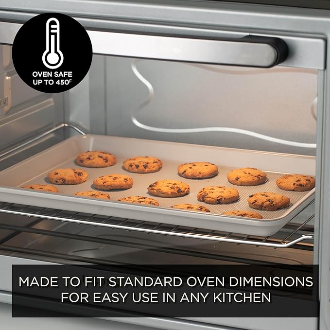 Country Kitchen Nonstick Stackable Bakeware Set - Durable, Easy Release Baking Set, Cream, 6 Pcs