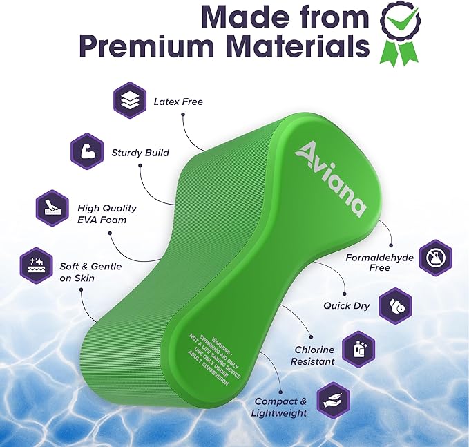 Pull Buoy Swim Training Leg Float for Adults & Youth | Swimming Pool Strokes & Upper-Body Strength EVA & BPA Free