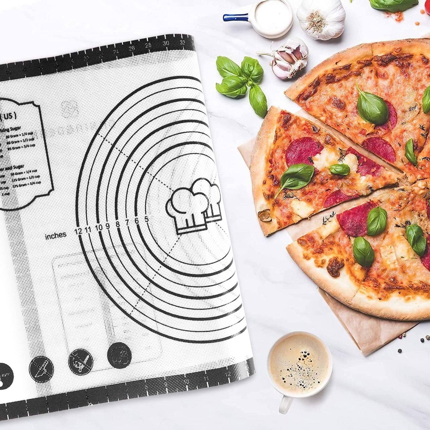 Pastry Mat, 28" x 20" Food Grade Silicone Extra Large Non Stick Baking Sheet Mat with Measurement for Making Cookies,Macarons,Bread and Pastry