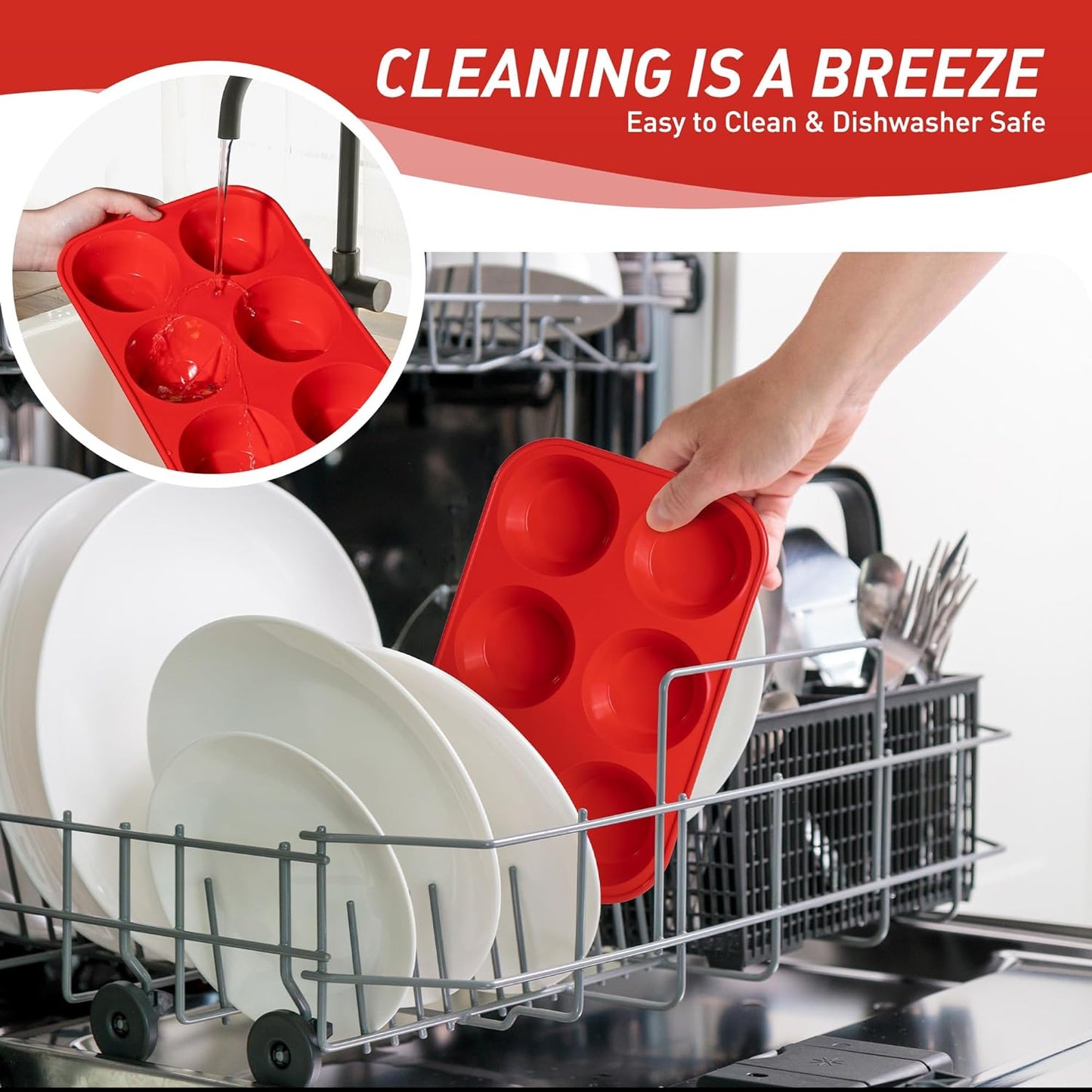 2 Pack 6 Cups Silicone Jumbo Muffin Pan with Metal Reinforced Frame Silicone Molds Cupcake Cake Baking Pans Egg Bites Muffin Tin Tart Pans Bundt Pan Reposteria Accesorios Moldes Para Pasteles