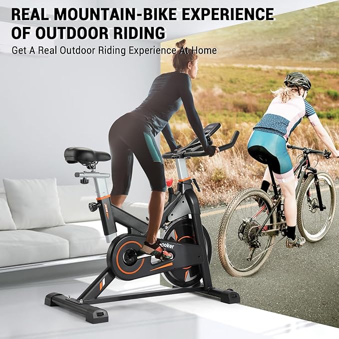 Exercise Bike, WENOKER Stationary Bike for Home, Indoor Bike with Silent Belt Drive, Heavy Flywheel, Multi-grips Handlebar and Upgraded Digital Display