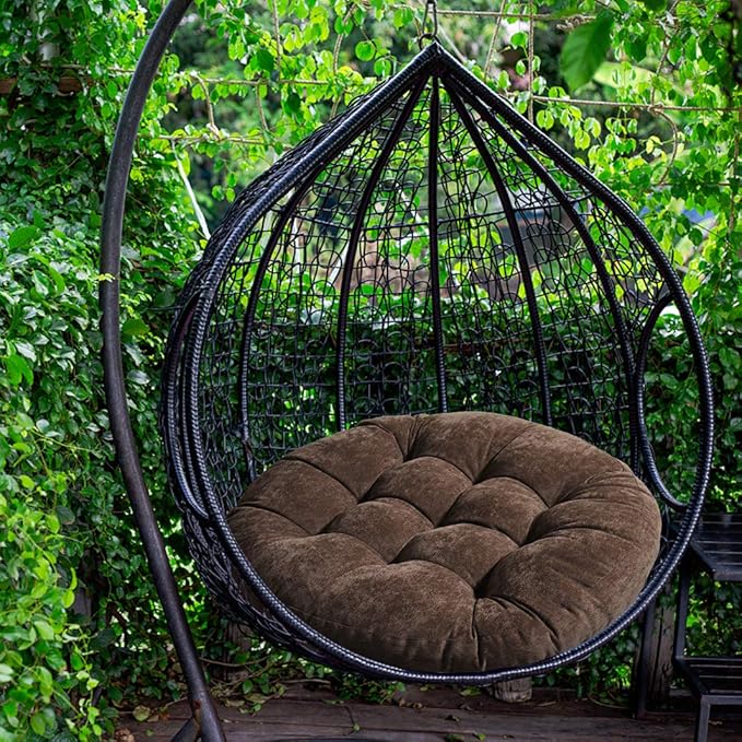 Tiita Round Floor Pillow Cushions 22"x22" Patio Chair Cushion for Outdoor Furniture Seat Pads Set of 2 Meditation Cushion for Yoga Living Room Sofa Balcony, Coffee