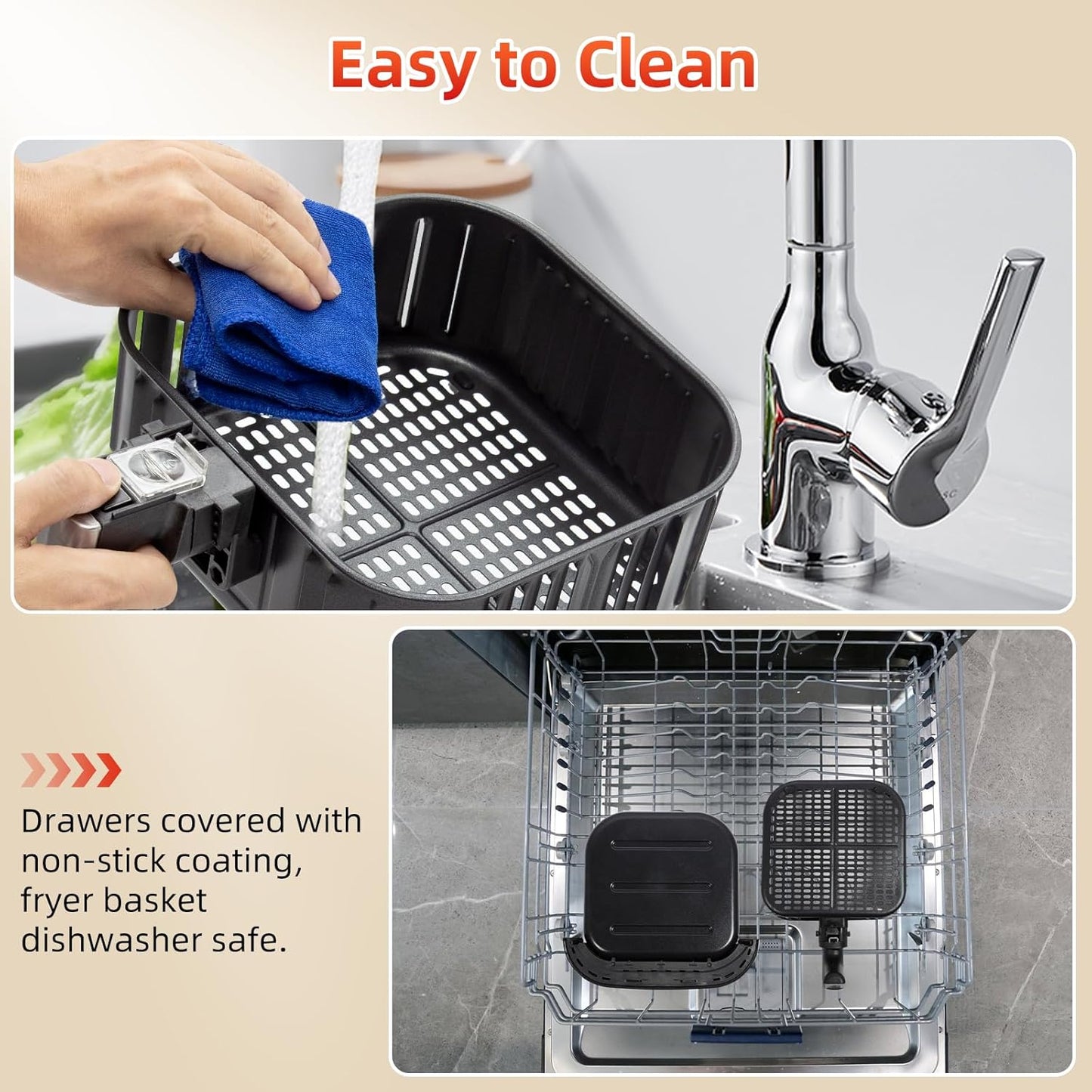 Air Fryer 5.8Qt/5.5L - Uten Electric Airfryer with Temperature Control, Timer, Non-Stick Fry Basket, 1700W High-power, Fast Oven Oilless Cooker, Dishwasher Safe - A Great Kitchen Assistant