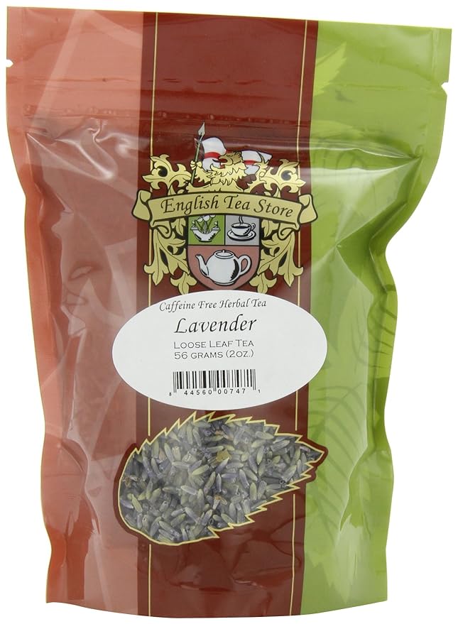 Lavender Caffeine Free Herbal Tea Pouches - 2oz | Loose Leaf Herbal Blend | French Provence Lavender | Relaxing Floral Aroma | Loose Leaf Pouches | Herbal Infusion Tea