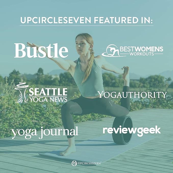 UpCircleSeven Yoga Wheel Set - Strongest & Most Comfortable Yoga Prop Wheel, 3 Pack for Back Pain and Stretching (12, 10, 6 inch)