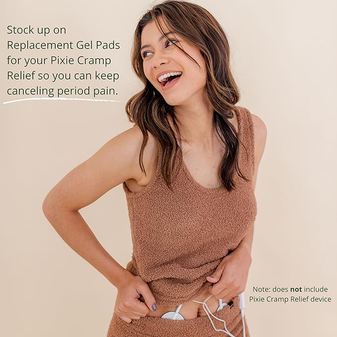 Pixie Pulse Replacement Pads - Replacement Gel Pads for Menstrual Cramps Unit - Pack of 20 (10 Pairs)