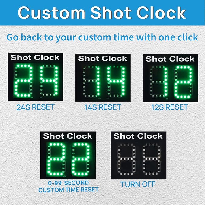 YZ LED Basketball Scoreboard with Shot Clock, Digital Scoreboard with Remoe, Electronic Scoreboard with Timer Clock, Digital Score Keeper Outdoor
