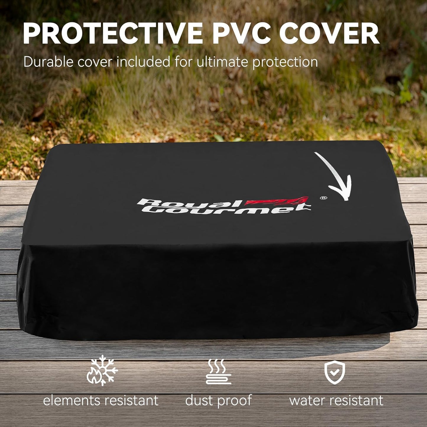 Royal Gourmet PD1301R 3 Burner Tabletop Propane Gas Griddle with Cover, 24 Inch Portable Griddle with 25,500 BTUs Output for Outdoor Cooking While Camping or Tailgating, Red