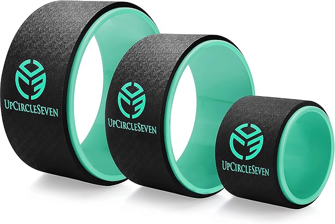 UpCircleSeven Yoga Wheel Set - Strongest & Most Comfortable Yoga Prop Wheel, 3 Pack for Back Pain and Stretching (12, 10, 6 inch)