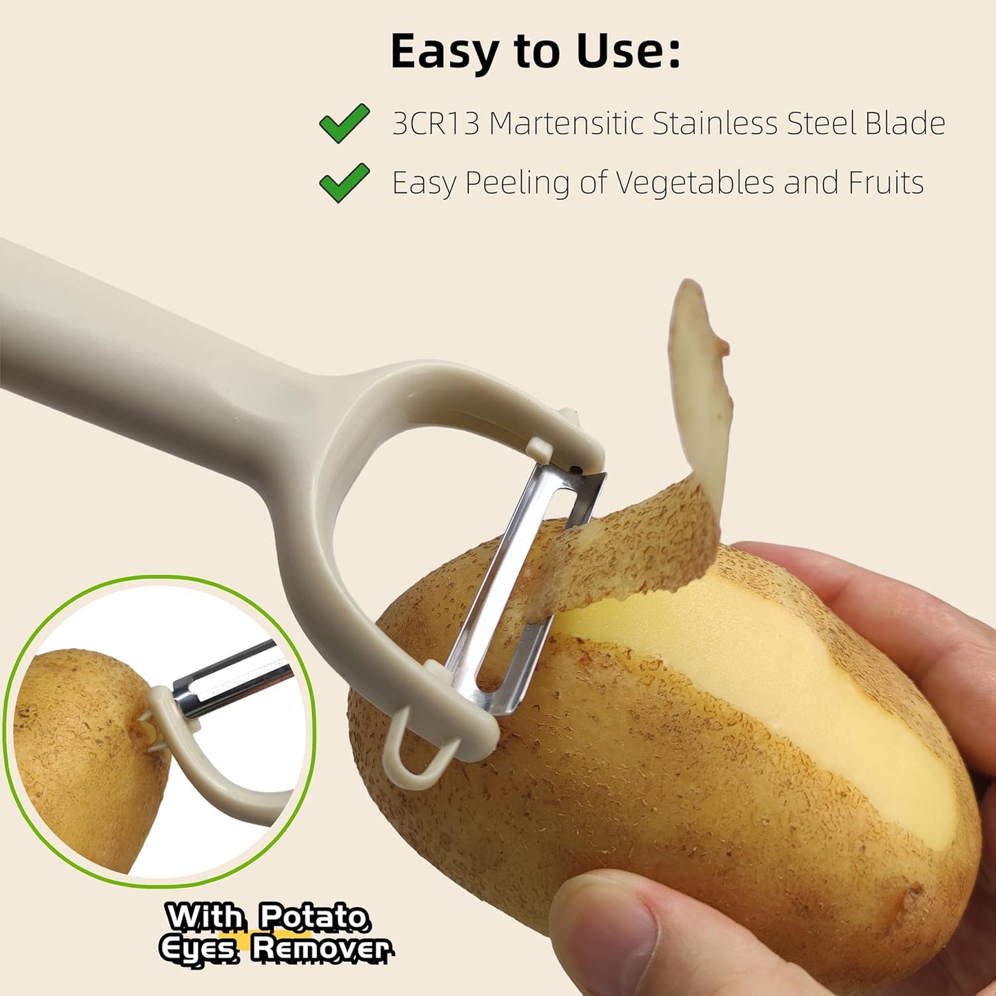 Trez Treamer 6-Pack Vegetable Peelers for Kitchen,Stainless Steel Apple Peeler Set for Veggie Carrot Fruit Zucchini Cucumber Peeler Sharp Potatoes & Potato Peeler Bulk with Non-Slip Handle (Y)