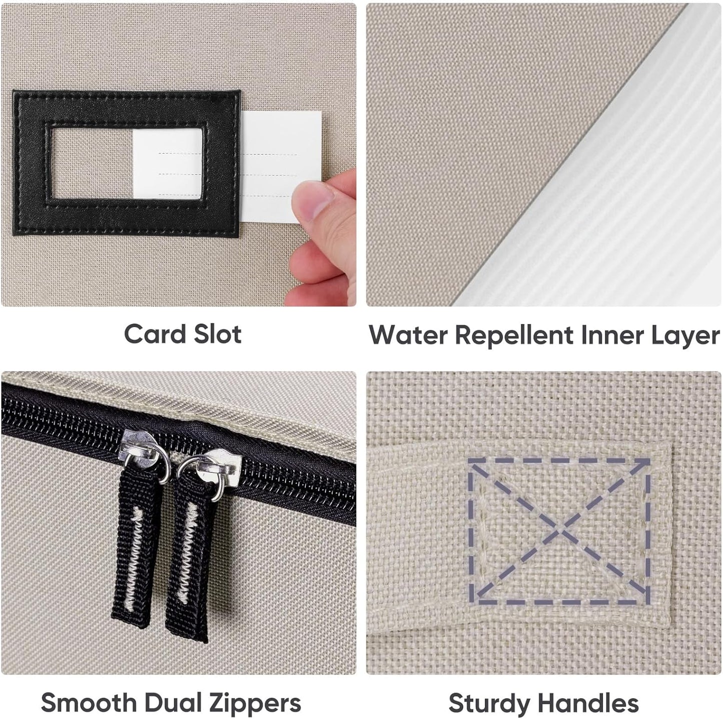 BALEINE China Storage Containers, Sturdy Quilted Wine Glass Storage, Plate Organizer with Carry Handles, Moving Boxes for Dishes, Cups, Mugs and Stemware (Champagne Flute, Hard Shell Cream)