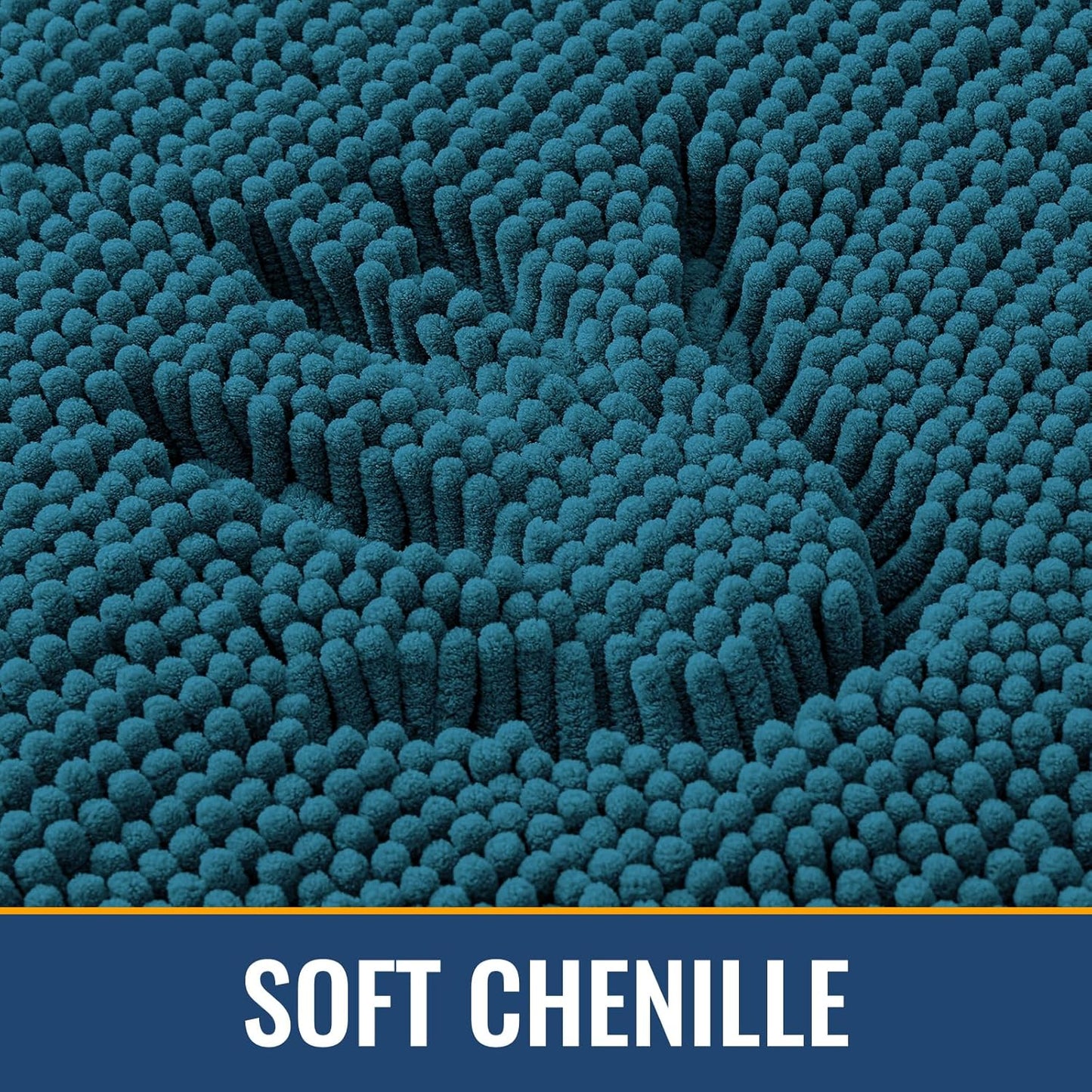 Arotive Bathroom Rugs 24x16, Extra Soft Absorbent Shaggy Chenille Bath Rugs, Machine Washable Rubber Backing Non-Slip Bath Mats for Bathroom Floor Tub and Shower, Home Decor Accessories, Peacock Blue