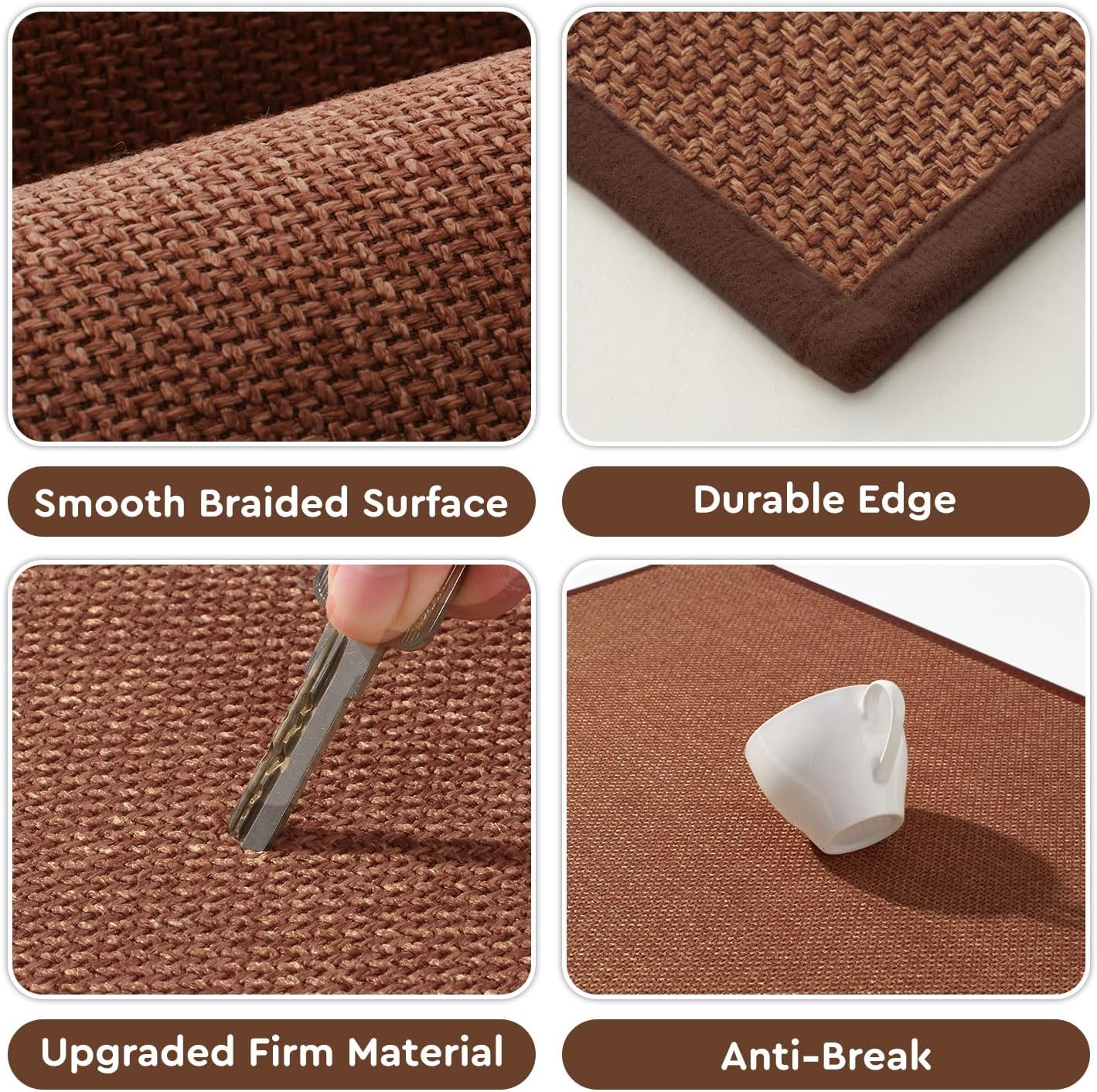 tchdio Kitchen Mats for Floor, Rubber Backed Kitchen Rugs Non Slip Washable, Superior Absorbent Kitchen Runner Rug Easy to Clean, Comfort Kitchen Floor Mat Front of Sink (Burnt Orange, 20" × 47")