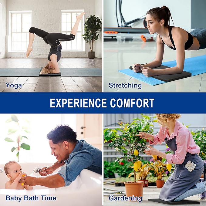 MRO Yoga Knee Pad Cushion –Premium Exercise Knee Pad - Eliminate Pain During Home Workout - Extra Padding & Support for Knees, Wrists, Elbows - Complements Your Yoga Mat 24''X10''X0.6''