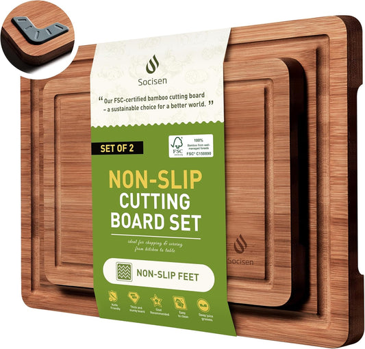 Bamboo Cutting Board Set Non Slip Feet Over Sink Gifts Best Mama Mommy Bonus Busy Mom Ever Christmas Xmas Birthday Law Step Stepmom Stepmother Who Have Everything Good Unique Useful Present