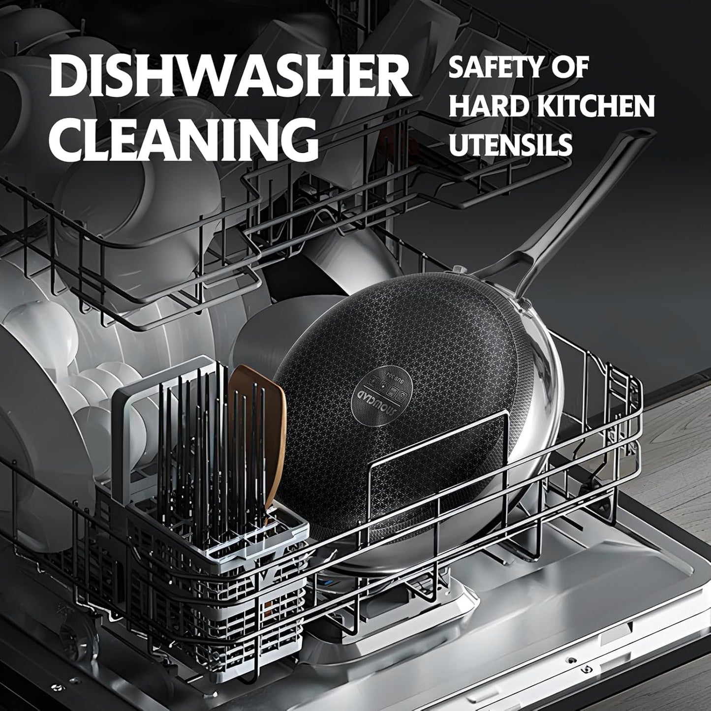 Non Stick Frying Pans, 12 inch Hybrid Frying Pans Nonstick,non stick Stainless Steel Skillets, Dishwasher/Oven Safe Cookware, Induction Compatible, PFOA Free Cookware