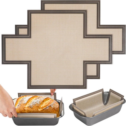 Silicone Bread Loaf Pan Liner, 2 Pack Reusable Silicone Bread Sling Loaf Pan Lifters for 9x5" or 1.5lb Loaf Pans, Nonstick Dough Transfer Tool for Baking