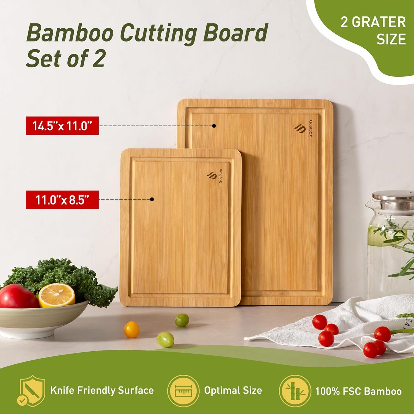 Bamboo Cutting Board Set Non Slip Feet Over Sink Great Grandma Christmas Xmas Birthday Gifts Ideas Grandmother Gigi Granny Nana Glamma Mawmaw Yaya Abuela Abuelita Mamaw Mimi Nonna Oma Meme