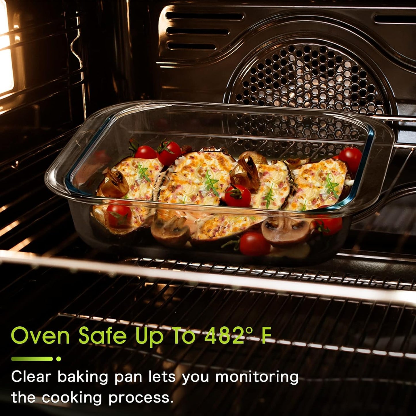 NUTRIUPS (1.7QT+2.4QT) Square Glass Baking Dish Set,2 Piece Square Glass Baking Pan (8.2x8.2 & 9x9 Inches)