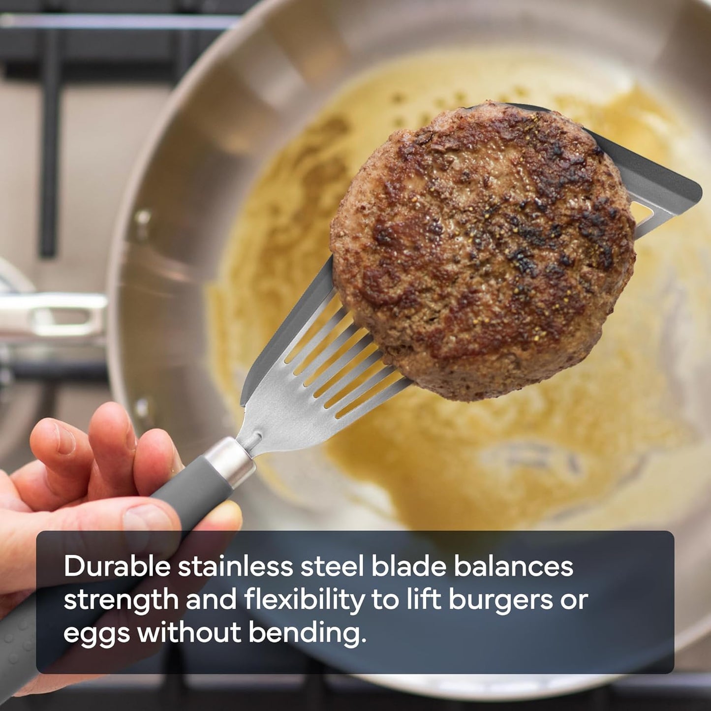 Misen Fish Silicone Spatula - Slotted Turner for Cooking - Perfect for Frying - Heat Resistant - Dishwasher Safe -1mm Thick Flexible Flipper - Soft Silicone Grip Handle for Easy Use