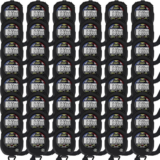 Multi-Function Electronic Digital Sport Stopwatch Timer, Large Display with Date Time and Alarm Function,Suitable for Sports Coaches Fitness Coaches and Referees (48 Pack)