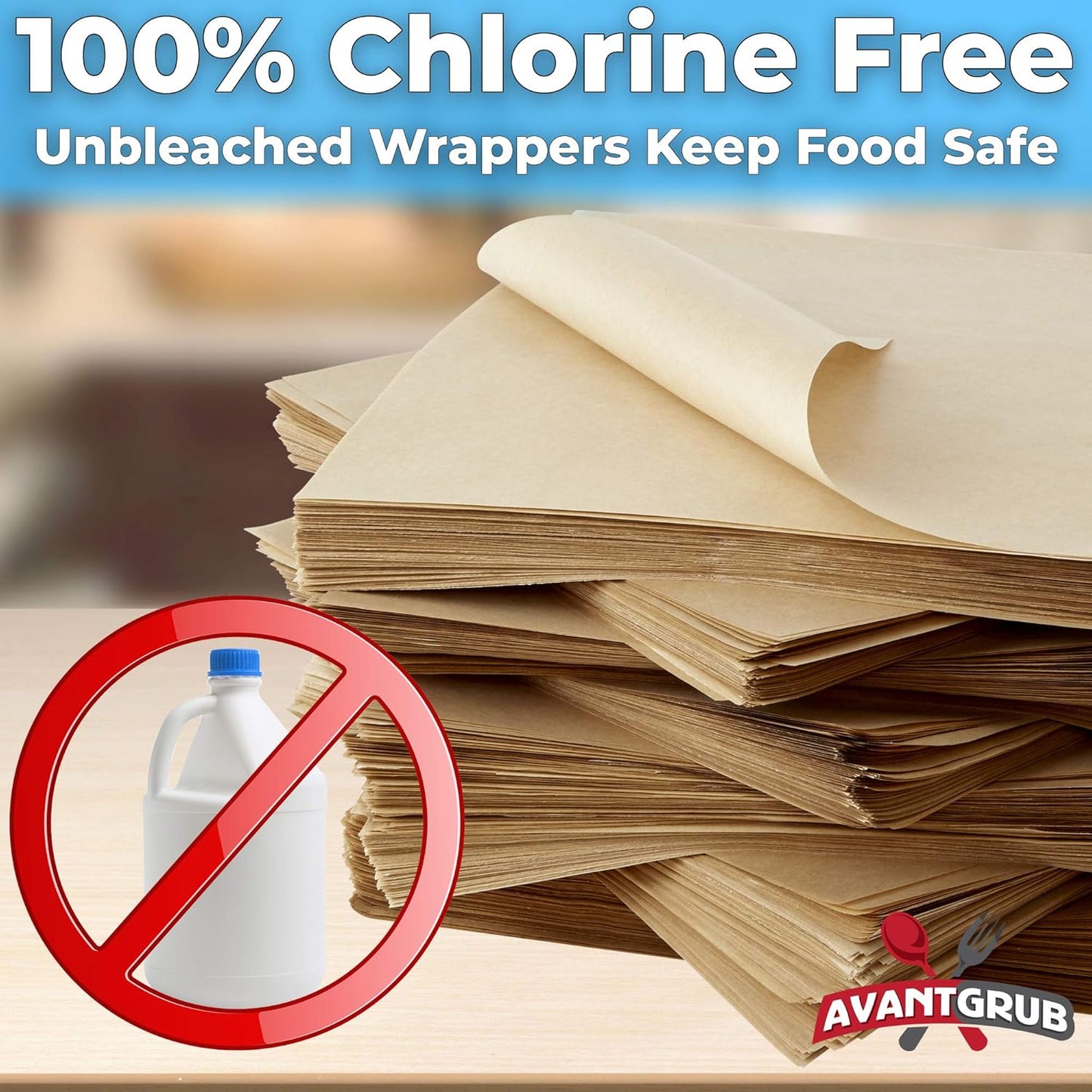 Eco Friendly, Grease Proof 12" x 12" Deli Wrap 2000 Pk. Best Kraft Food Wrapping Paper Sheets for Picnic, Festival, Fair or BBQ. Perfect Liner for Tray, Basket or Boat. Quality Bulk Restaurant Supply