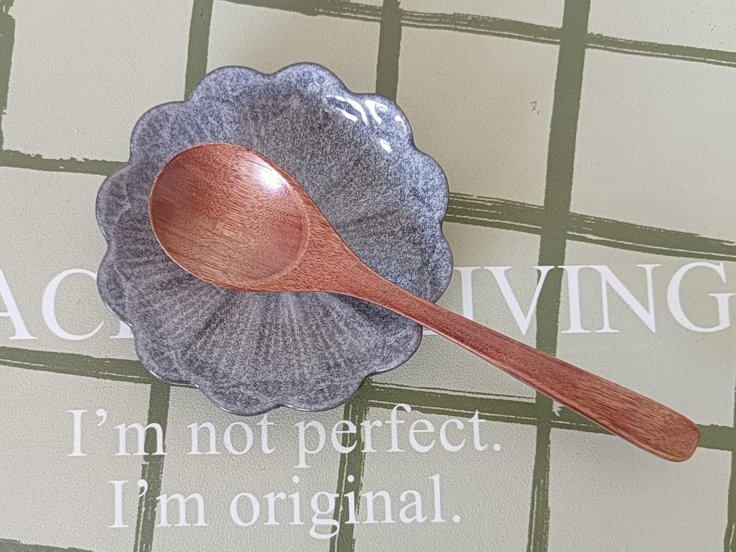 Ceramic Spoon Rest for Stove Top, Flower Cute Spoon Rest for Kitchen Counter, Cooking Spoon Holder for Kitchen Counter, Utensil Rest Spatula Rest Ladle Holder Tong Rest, 1 PC (Retro Volcanic Ash Gray)