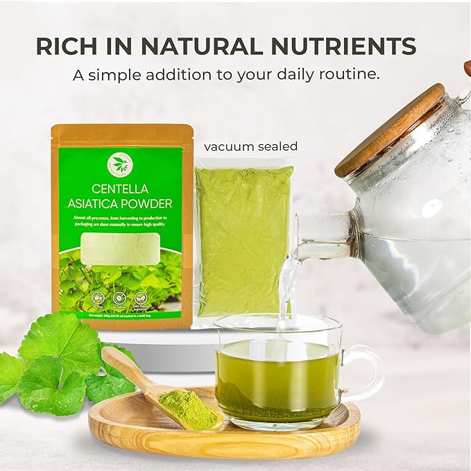 Centella Asiatica Powder (Gotu Kola) - 10.58 oz, Herbal Tea for Cooling & Refreshing, Supports Skin & Wellness, Freeze-Dried & Finely Ground, No Additives, No Caffeine, Gluten Free