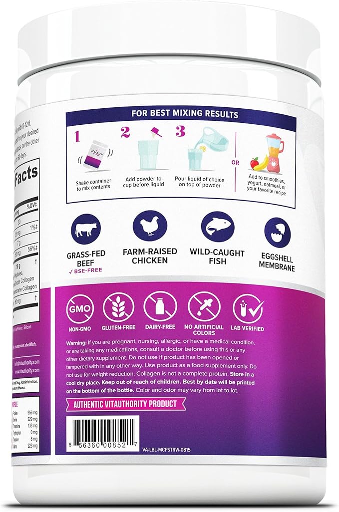 Multi Collagen Peptides Powder for Women - Hydrolyzed Flavored Collagen Powder for Women with Types I II III V & X Vitamin C & Hyaluronic Acid for Hair Skin and Nails (Tropical Punch) - 30 Servings