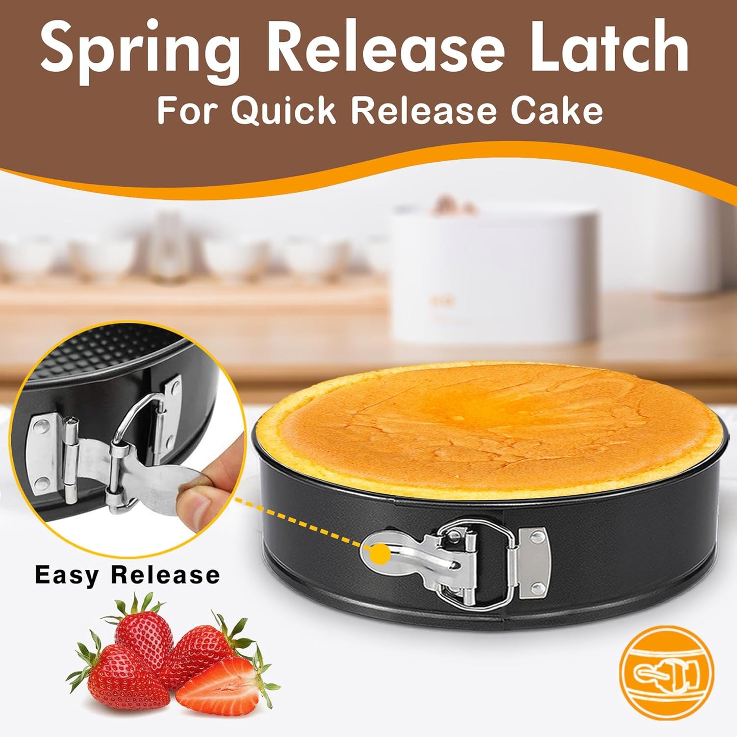 Springform Pan Set of 3 Nonstick 7 9 11 Inch Cheesecake Pan, Leakproof Spring Form Pans for Cheesecake with Removable Bottom, Springform Round Cake Pans Sets for Baking with 60 Parchment Paper