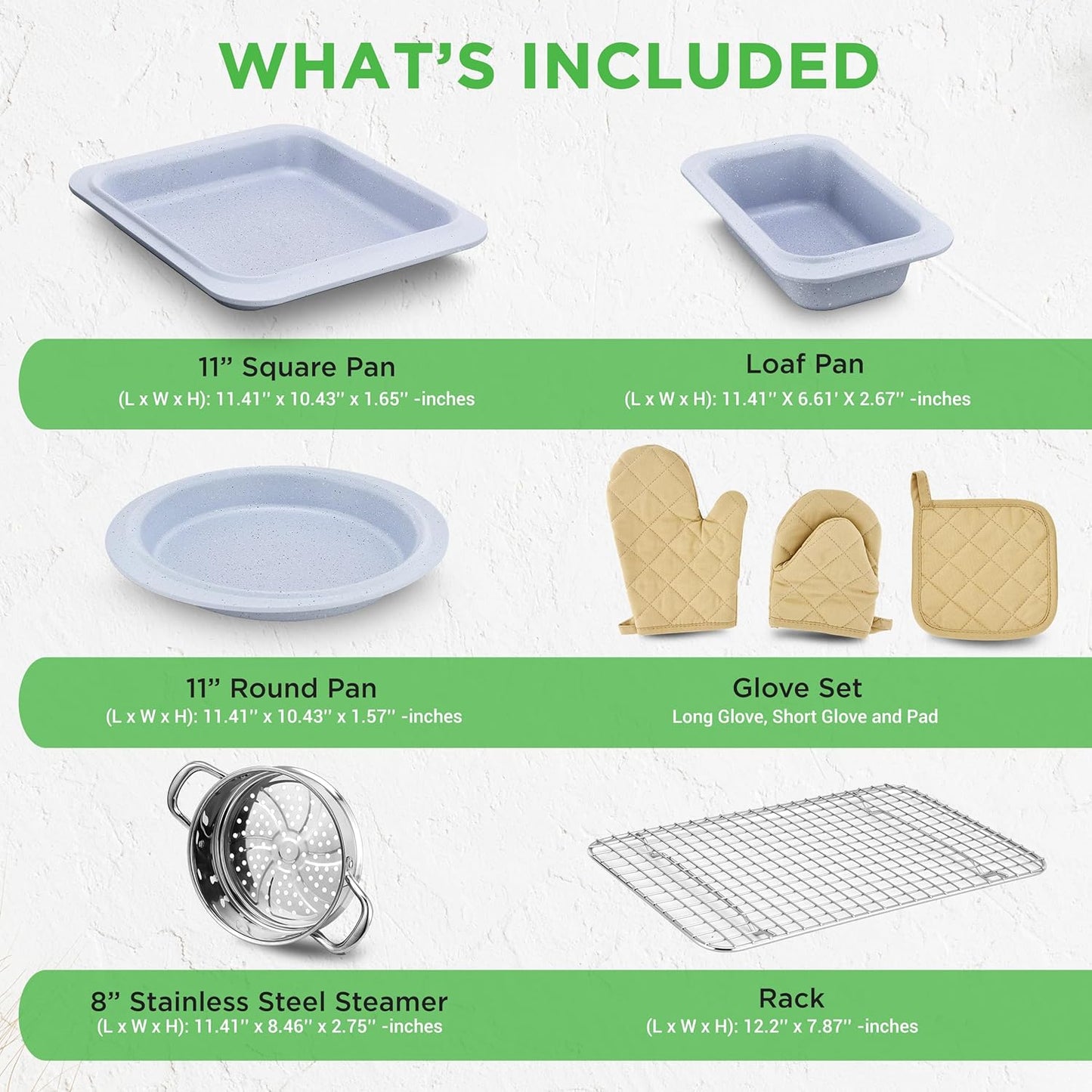 Nutrichef 22-Piece Cookware and Bakeware Set | Professional Home Kitchen Collection with Multi-Sized Pots, Pans, Non stick and Heat-Resistant Tools (Moon Grey Marble)