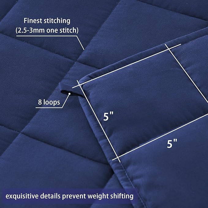 yescool King Size Weighted Blanket for Adults (25 lbs, 80” x 87”, Blue) Cooling Heavy Blanket for Sleeping Perfect for 240-260 lbs, Breathable Blanket for Adults & Couple All Season, Machine Washable