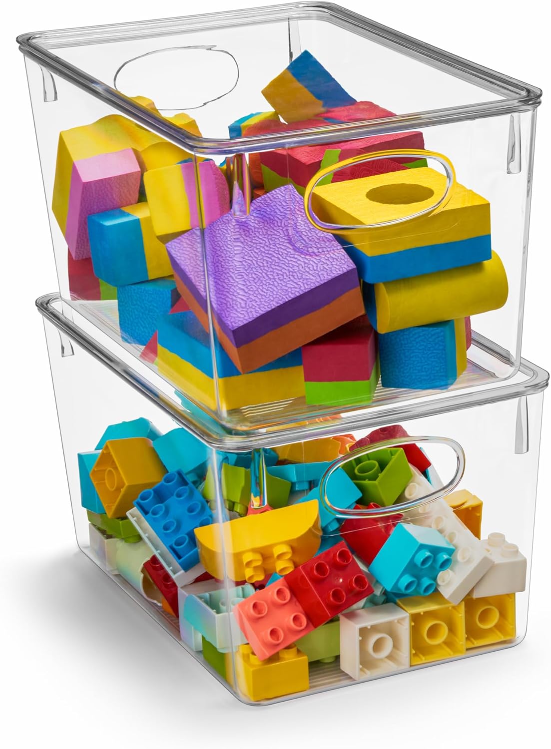 Sorbus Large Clear Plastic Storage Bins with Lids, Stackable Toy Storage Bins, Clothes, Medicine, Makeup, Closet, Art Supply, Bathroom, Shoe, Toy Storage Organizer (2 Pack)