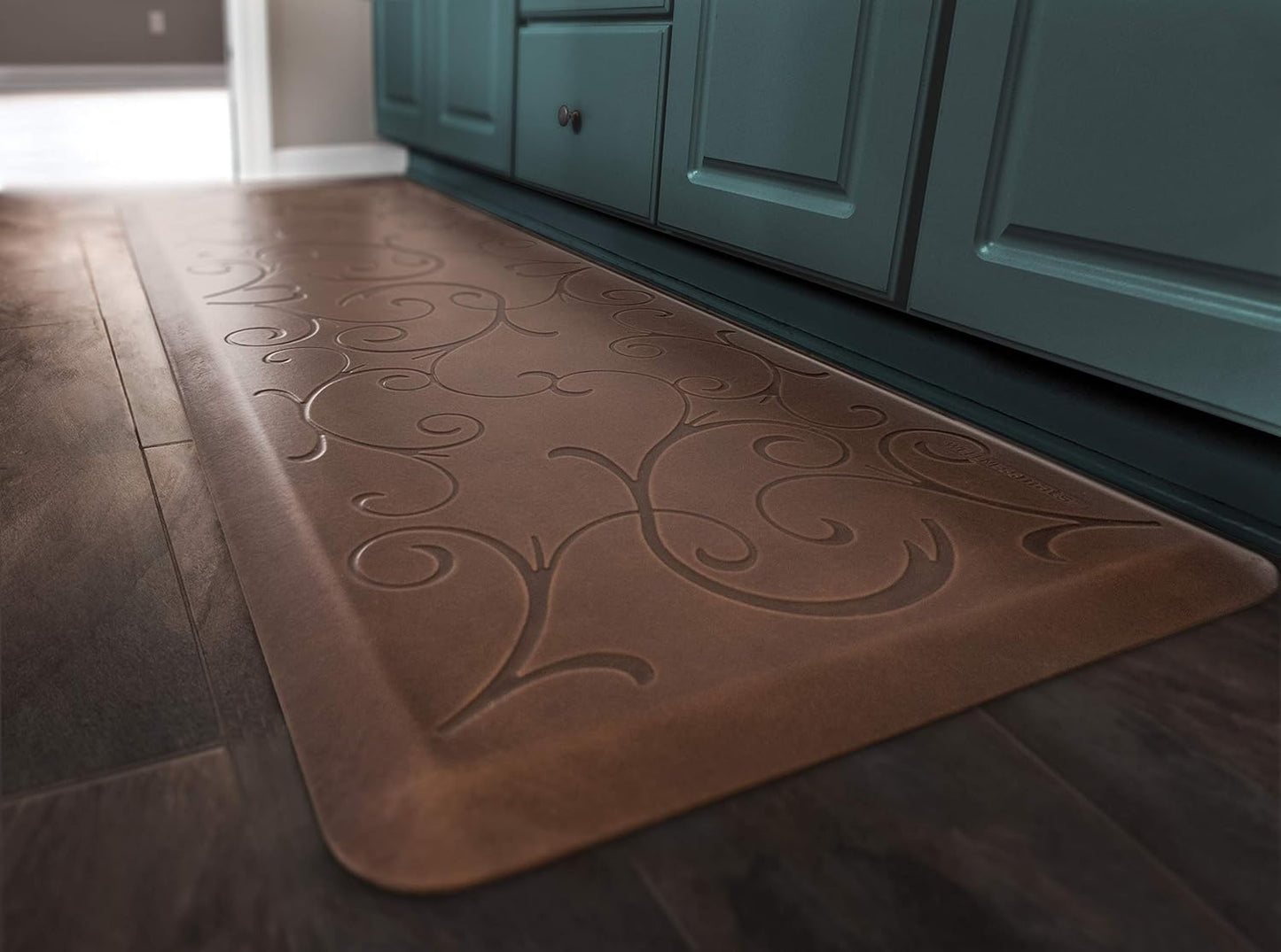 WellnessMats Bella Collection Anti-Fatigue Floor Mat, Polyurethane – Ergonomic Support Pad for Home, Kitchen, Garage, Office Standing Desk – Water Resistant - Made in USA