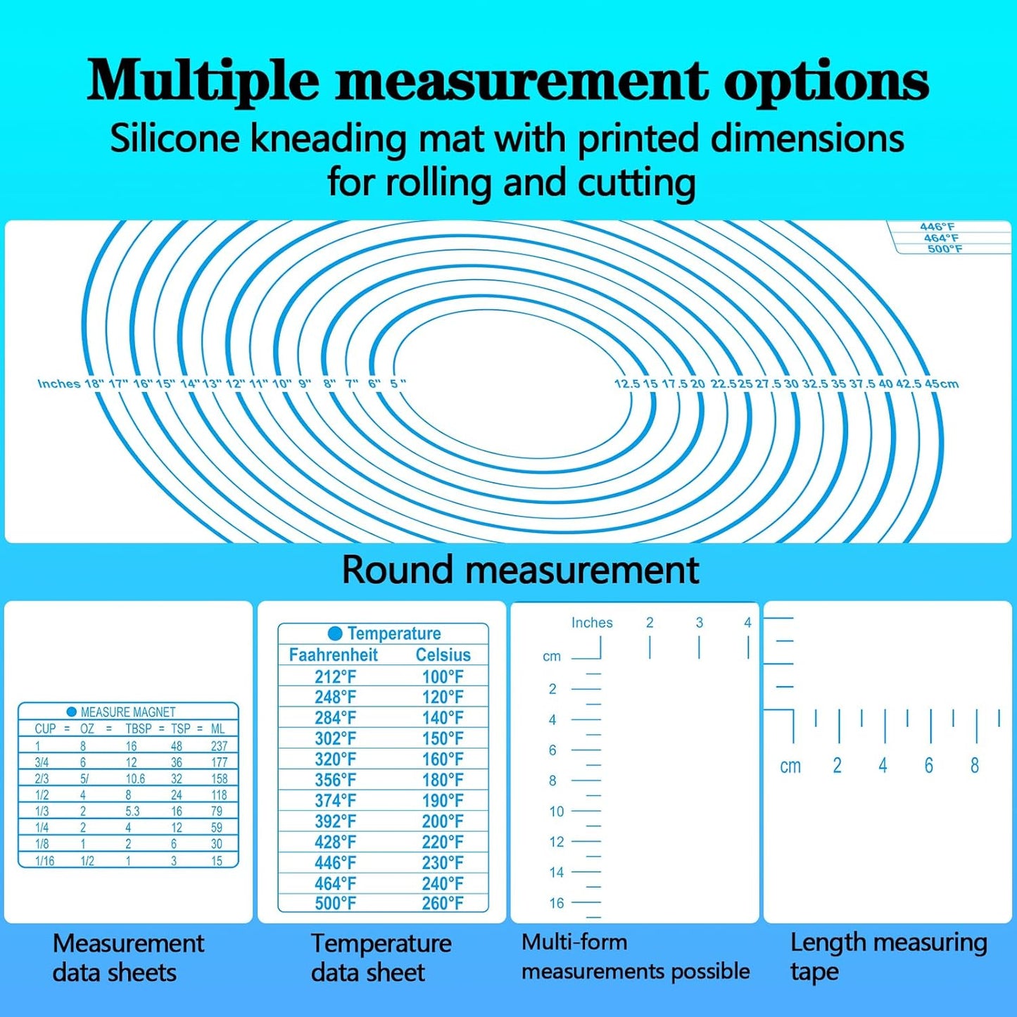 UBeesize Oversize Silicone Baking Mat, 23.6x31.5 Inch Non Stick Pastry Mat with Measurements, XXL Large Nonslip Counter Mat, Fondant/Pie Crust Mat for Making Cookies Macarons Bread Baking Supplies