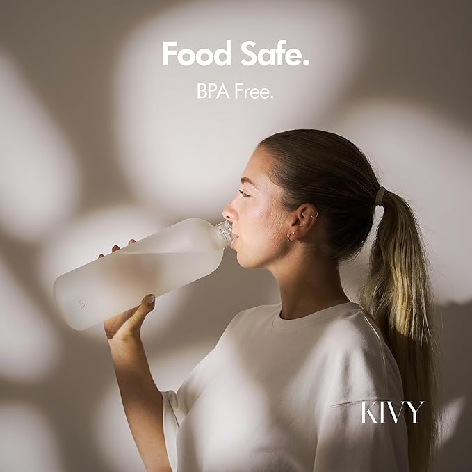 KIVY Slim Water Bottle 50oz [Lightweight & Shatterproof] - Reusable Tritan Water Bottle - Leak Proof Water Bottle for Women & Men - No Spill - Dishwasher Safe - Pink Water bottle