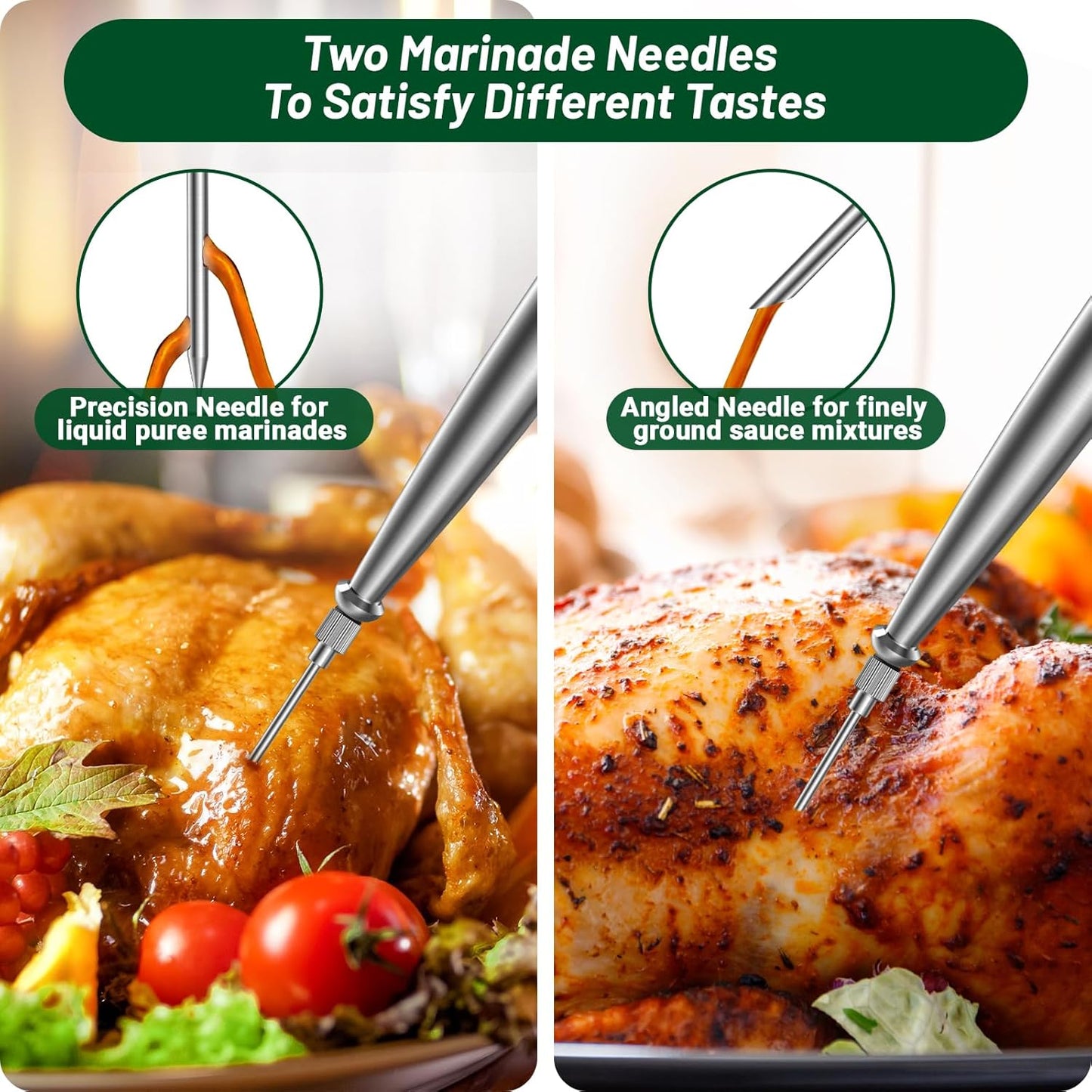 Vondior Turkey Baster for Cooking, Food Grade Stainless Steel Turkey Baster Syringe with Barbecue Basting Brush and 2 Marinade Injector Needles and Cleaning Brush, Red