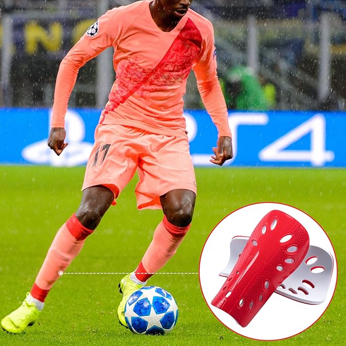 ANCIRS 2 Pair Soccer Shin Guards for Youth, Breathable Shin Guard Sleeves for Football Games, Protective EVA Cushion for Youth Men & Women