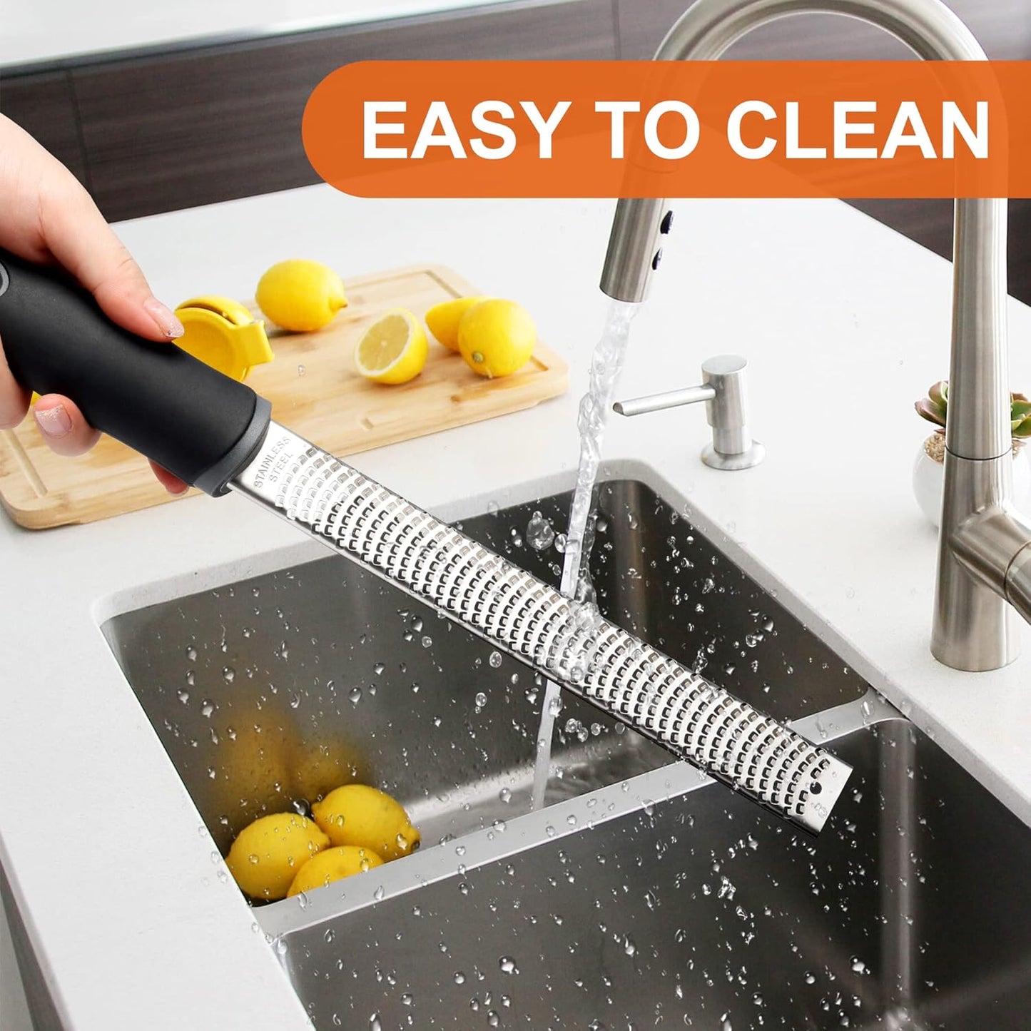 Kaishun Stainless Steel Lemon Zester, Cheese Grater for Lime, Cheese, Dishwasher Safe