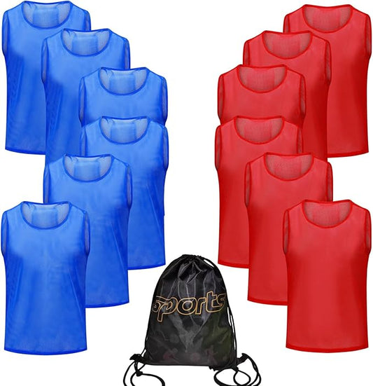 12/24/48PCS Pinnies Youth Team Pennies for Sports Kids and Scrimmage Vests for Soccer Basketball Jersey Practice