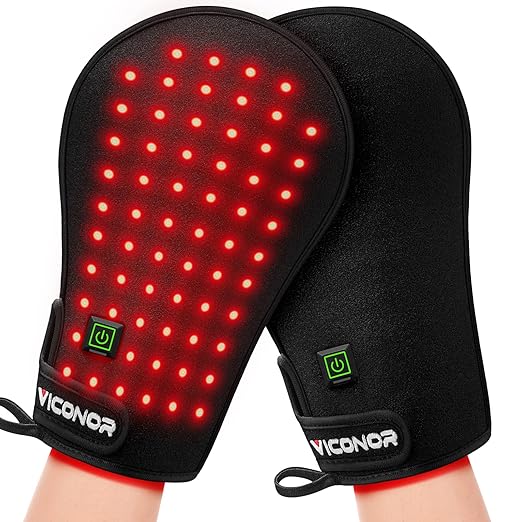 Red Light Therapy Device for Hands, Infrared-Light-Therapy-Gloves Finger Wrist, Led Near Infrared Light Skin Care, Carpal Tunnel(Pack of 2)