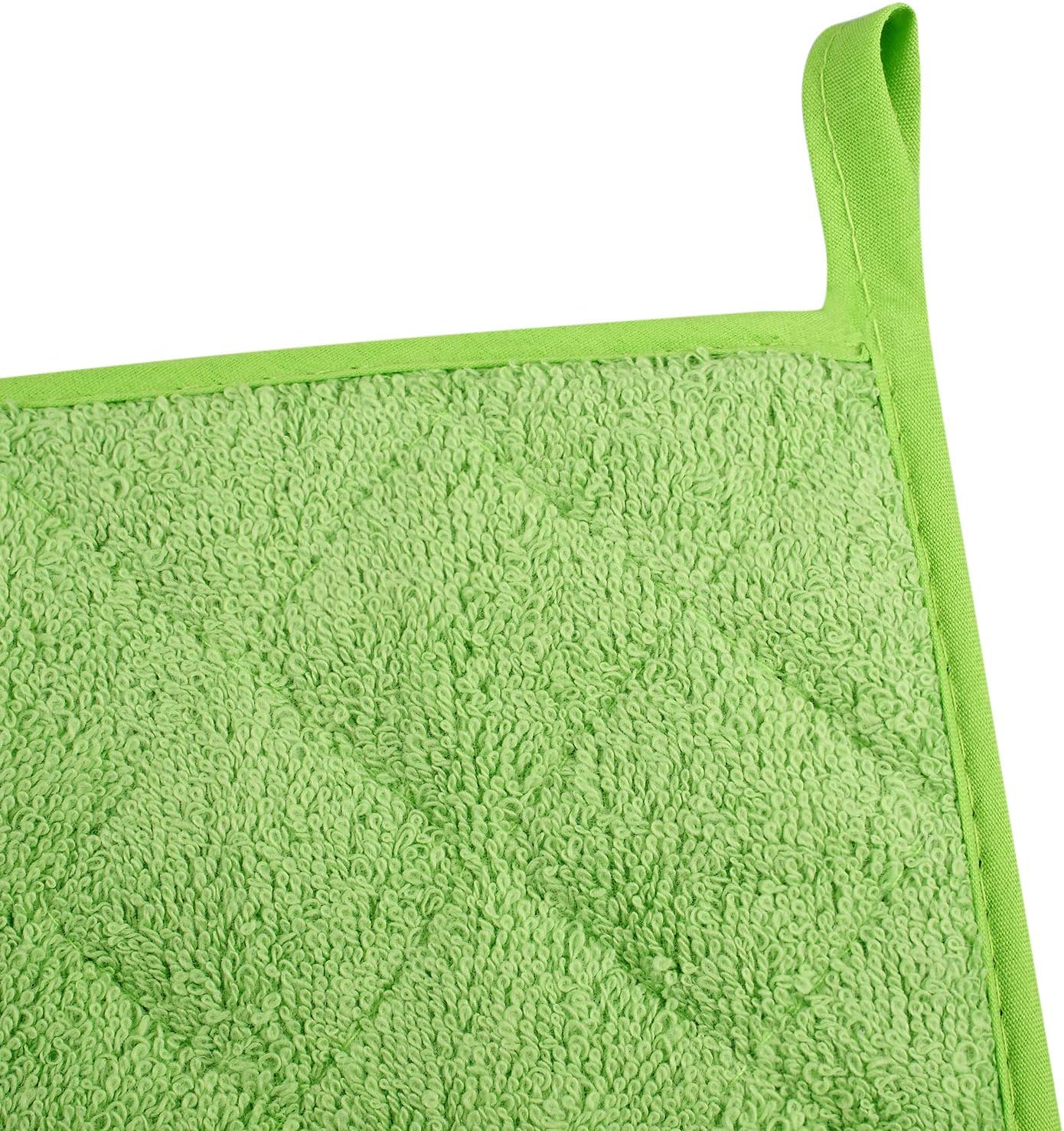 100% Cotton Kitchen Everyday Basic Terry Pot Holder Heat Resistant Coaster Potholder for Cooking and Baking Set of 5 Apple Green