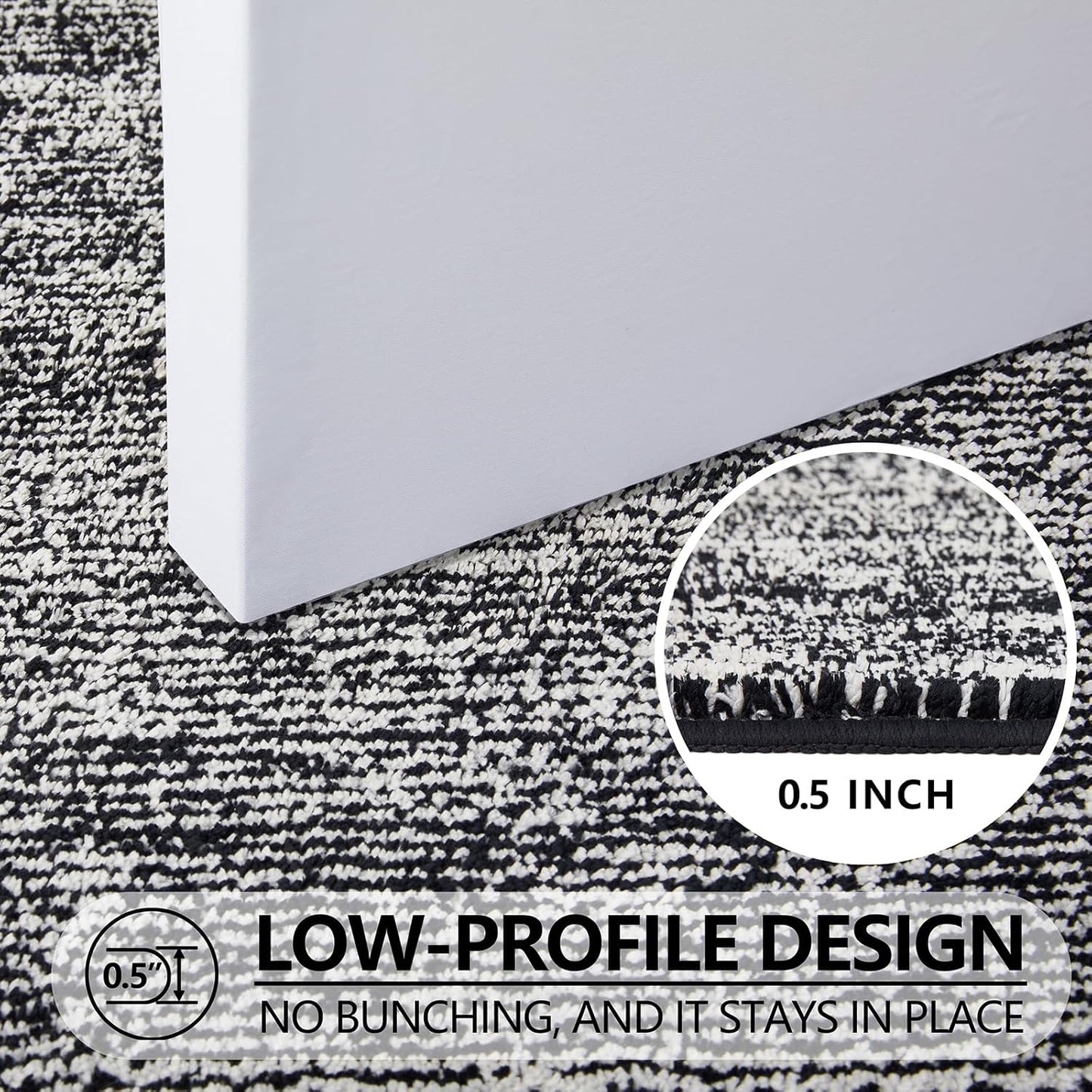 REFETONE Indoor Doormat, Front Door Mat 24"x36" Absorbent Rubber Backing Non Slip Back Door Mats, Washable Low-Profile Inside Floor Mat Door Rugs for Entryway, Resist Dirt Mud Mat for Dogs, Black