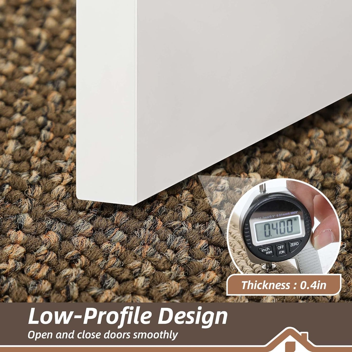 BEQHAUSE Indoor Door Mat 24" x 60", Dirt Trapper Door Mats Non-Slip Entryway Rugs Washable, Resist Dirt Absorbent Welcome Mat, Low Profile Floor Mats for Front Back Door and Entryway, Brown