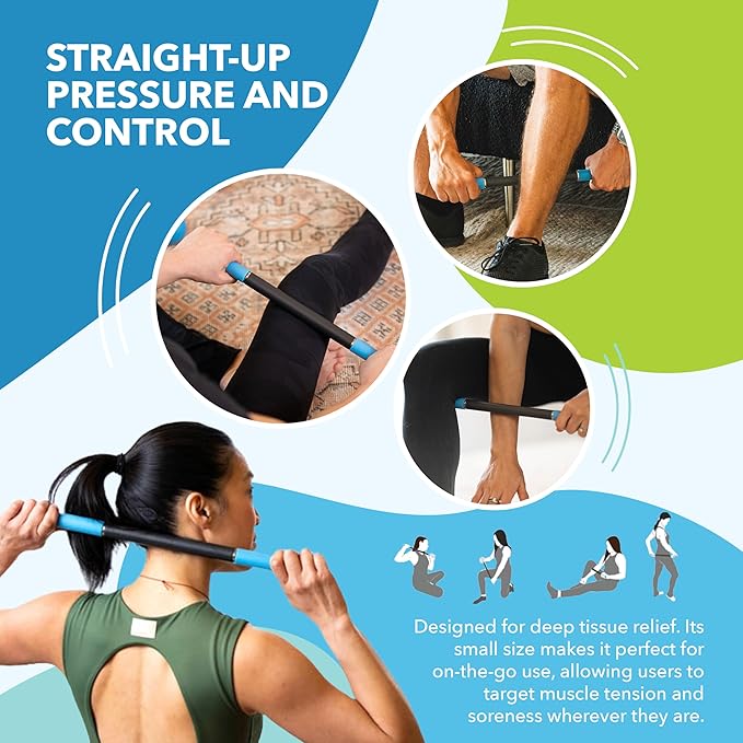RAD Rod Mini – Compact Deep Tissue Massage Roller Stick – Travel-Ready Myofascial Release Tool for Legs, Back, Neck, Arms & Shoulders – Muscle Roller for Mobility & Recovery