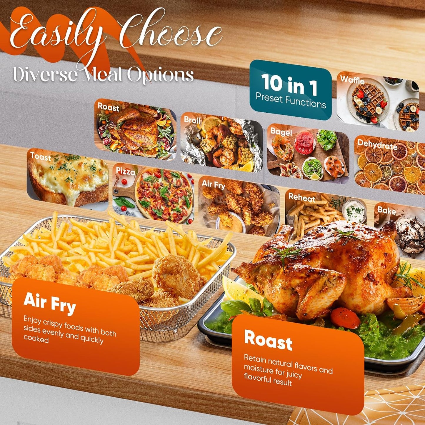 Nuwave Bravo Pro Convection Air Fryer Toaster Oven Combo, 2025 New and Improved, 10-in-1, 50°-450°F Temp Controls, Quick & Even Crisp Technology, 21Qt Capacity, Stainless Steel, PFAS Free